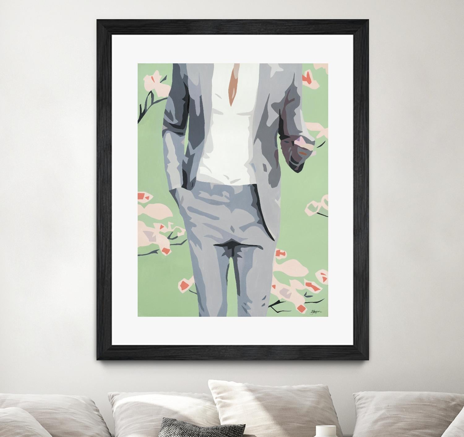 Mr. Why Not by Beth Ann Lawson on GIANT ART - grays figurative fashion