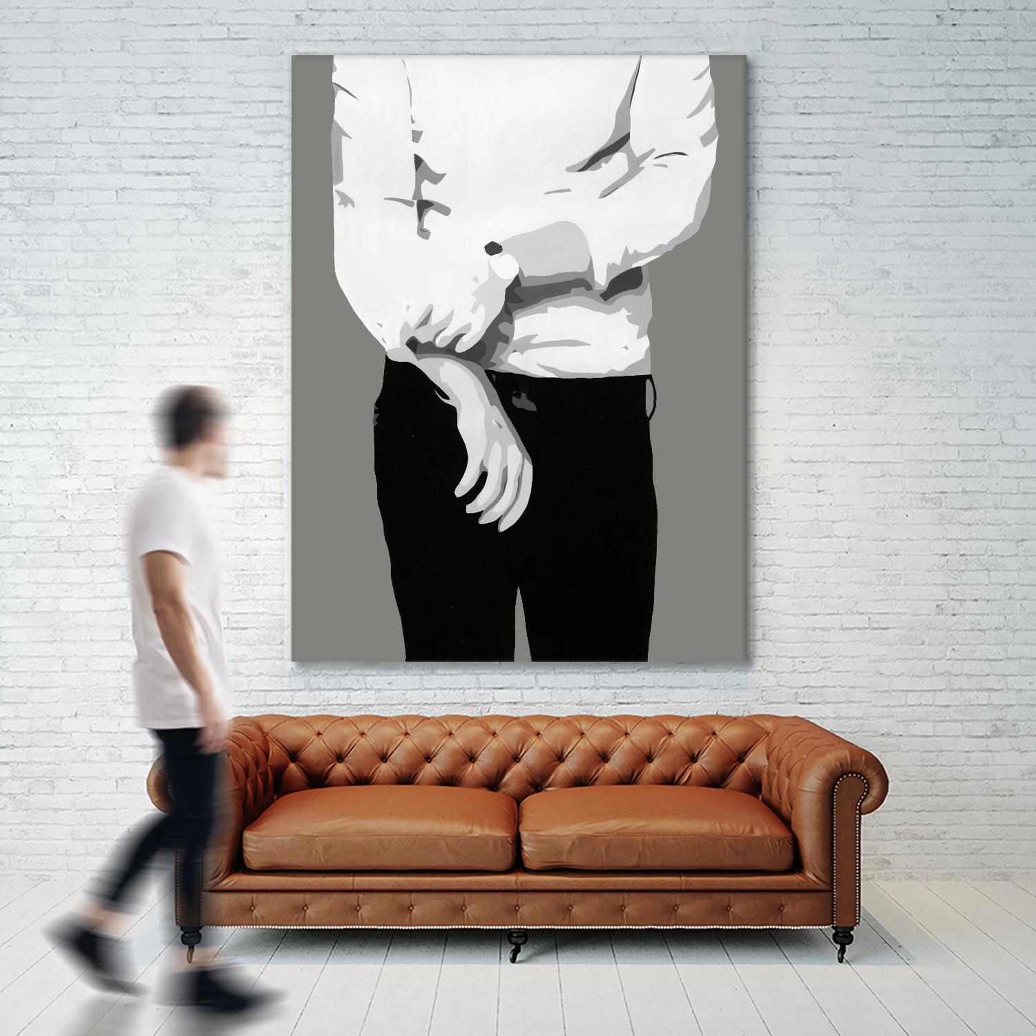 Mr.Right black and white by Beth Ann Lawson on GIANT ART - white black & white black pants