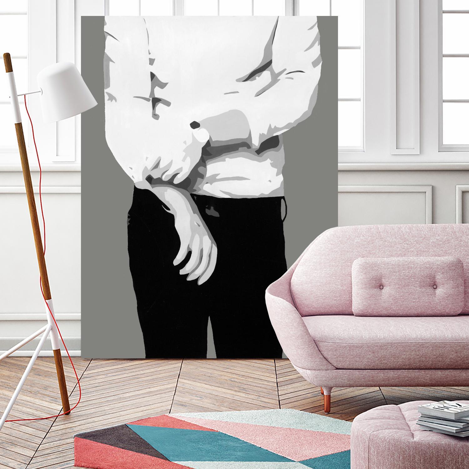 Mr.Right black and white by Beth Ann Lawson on GIANT ART - white black & white black pants