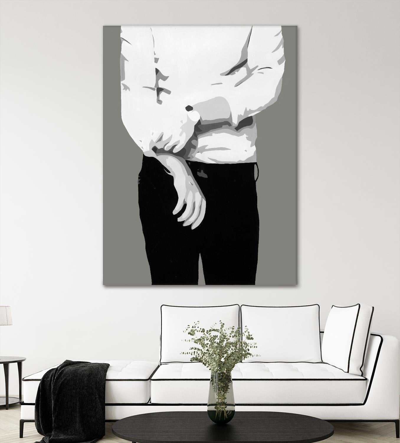 Mr.Right black and white by Beth Ann Lawson on GIANT ART - white black & white black pants
