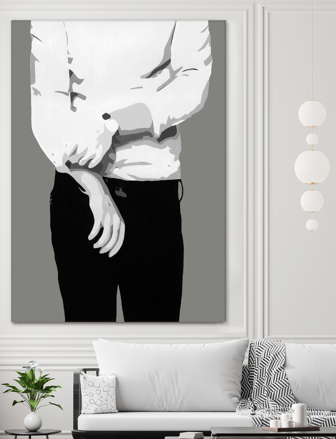 Mr.Right black and white by Beth Ann Lawson on GIANT ART - white black & white black pants