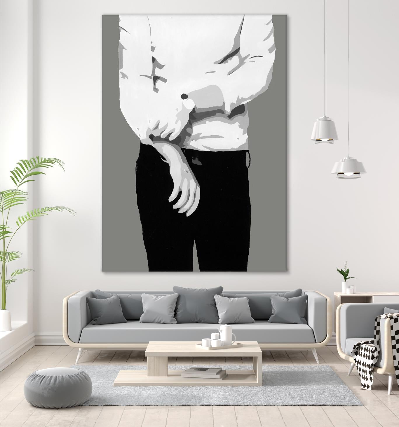 Mr.Right black and white by Beth Ann Lawson on GIANT ART - white black & white black pants