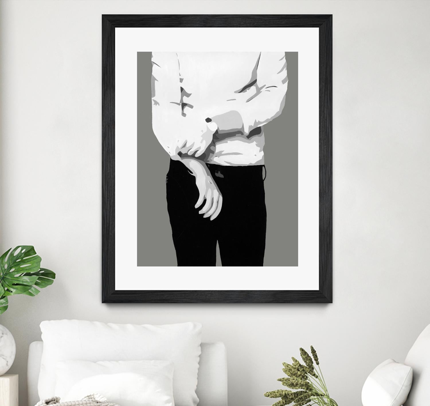 Mr.Right black and white by Beth Ann Lawson on GIANT ART - white black & white black pants