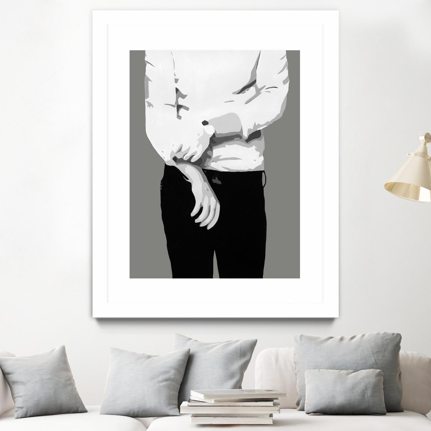 Mr.Right black and white by Beth Ann Lawson on GIANT ART - white black & white black pants