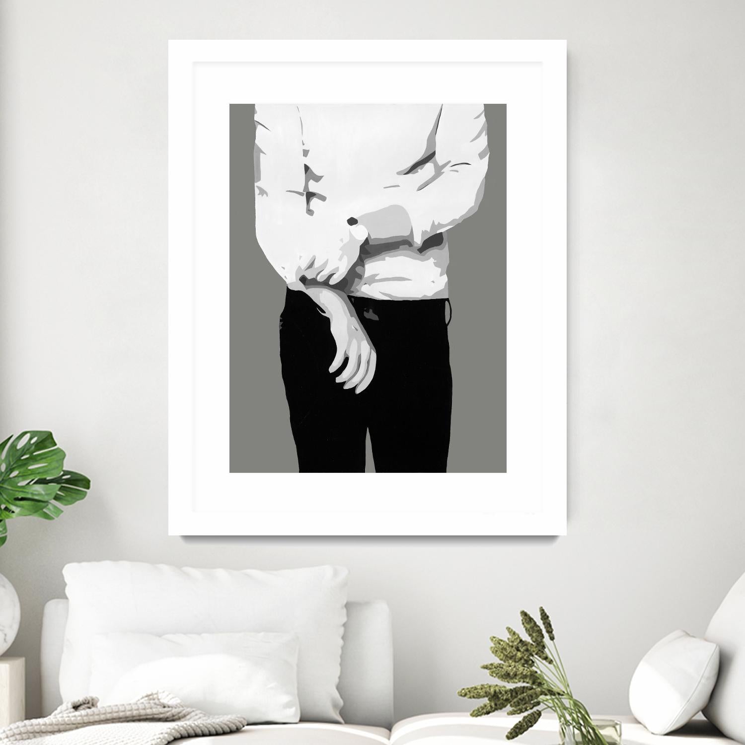 Mr.Right black and white by Beth Ann Lawson on GIANT ART - white black & white black pants