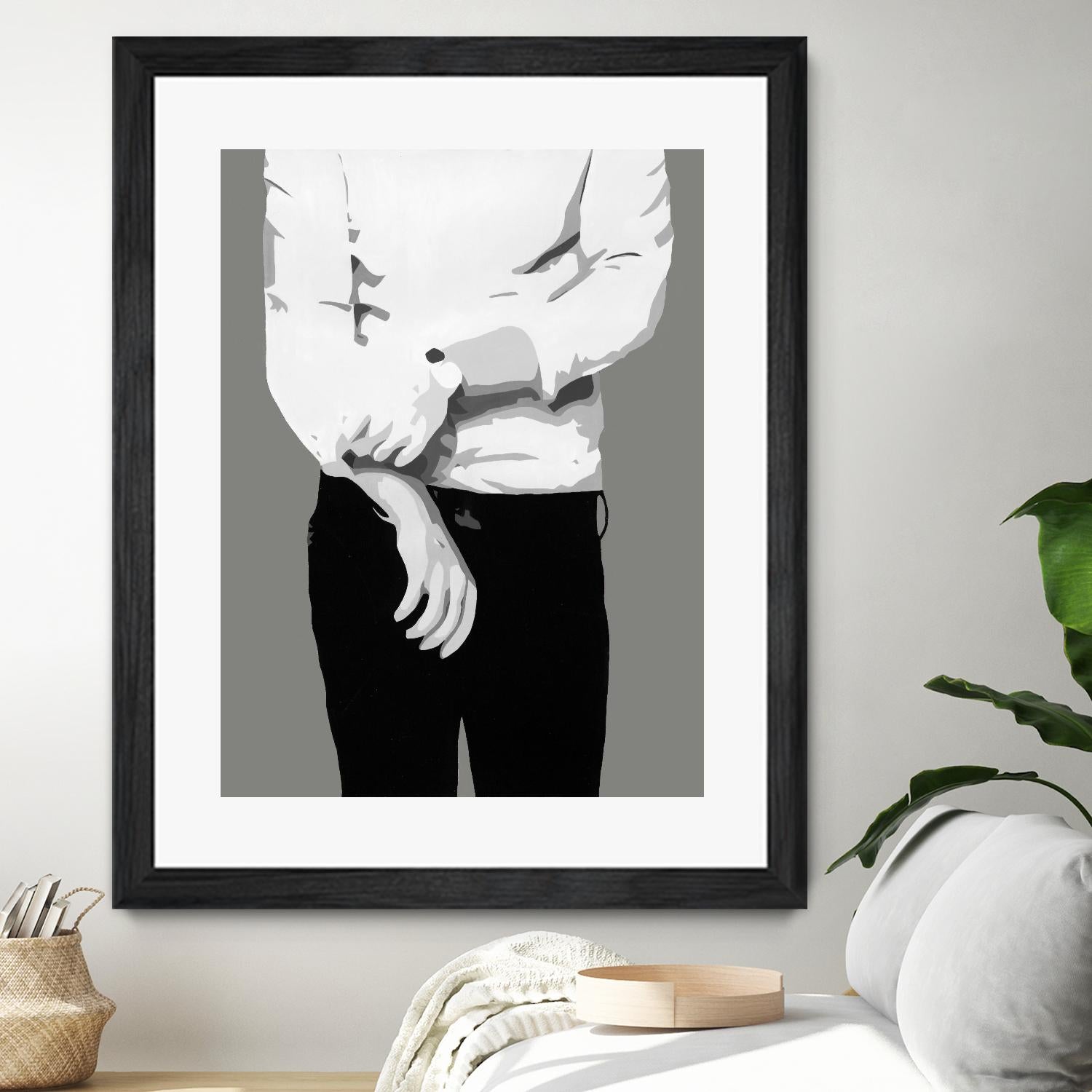 Mr.Right black and white by Beth Ann Lawson on GIANT ART - white black & white black pants