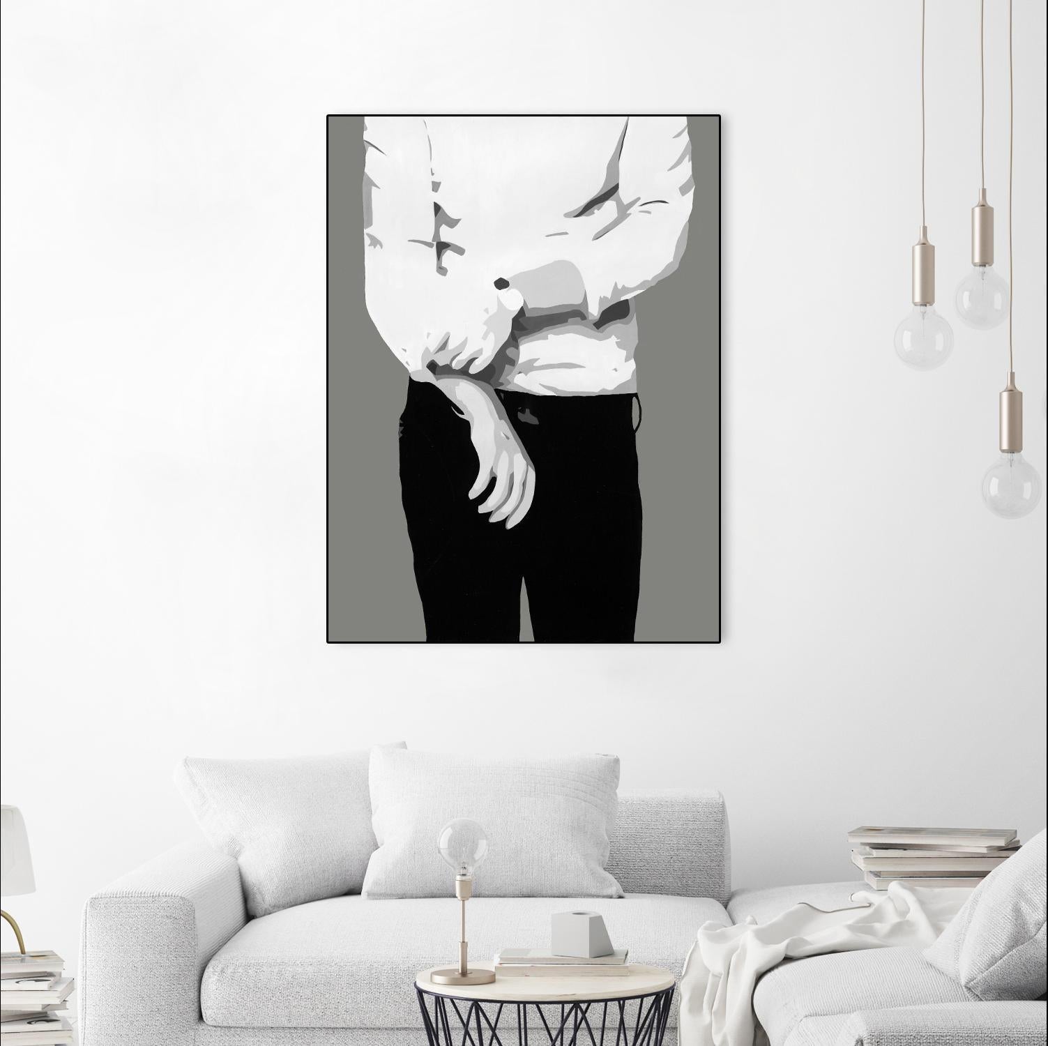 Mr.Right black and white by Beth Ann Lawson on GIANT ART - white black & white black pants