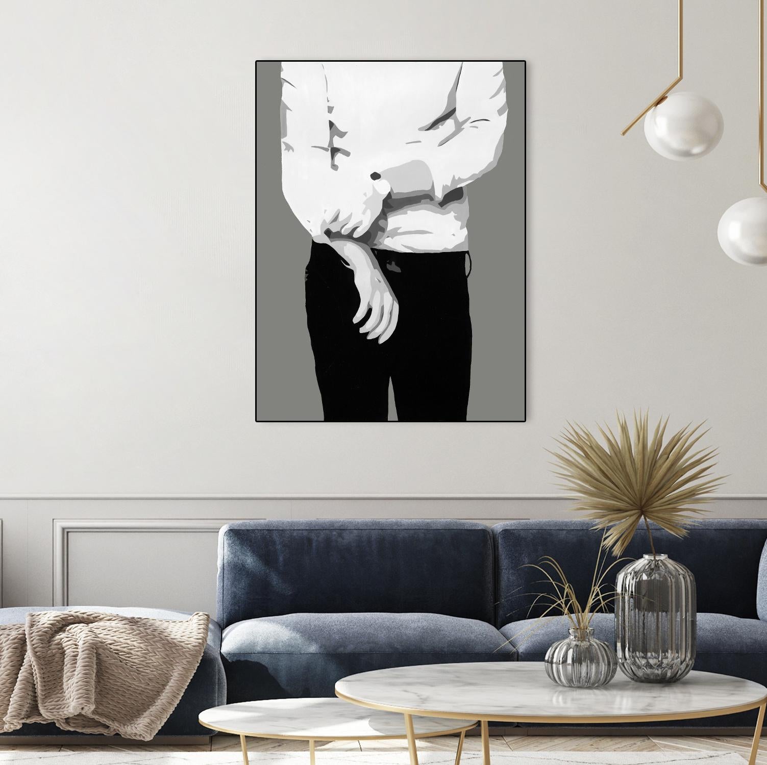 Mr.Right black and white by Beth Ann Lawson on GIANT ART - white black & white black pants