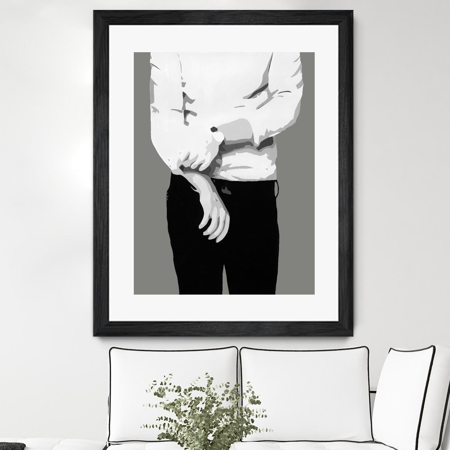 Mr.Right black and white by Beth Ann Lawson on GIANT ART - white black & white black pants