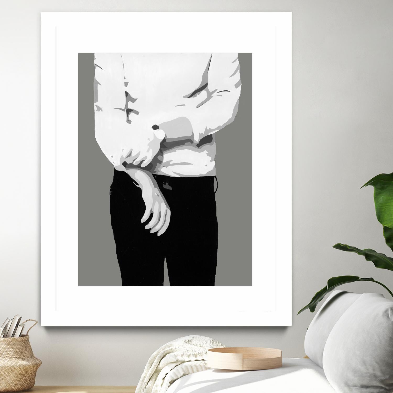 Mr.Right black and white by Beth Ann Lawson on GIANT ART - white black & white black pants