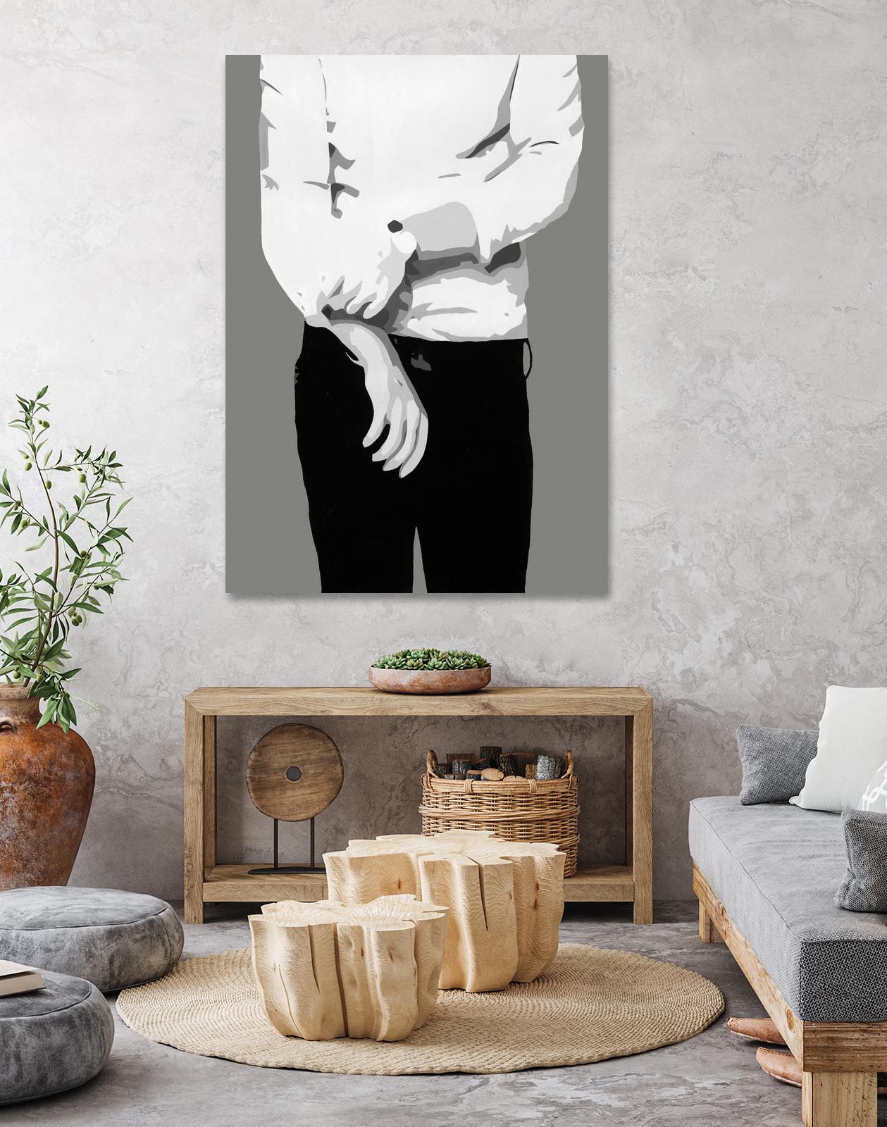 Mr.Right black and white by Beth Ann Lawson on GIANT ART - white black & white black pants