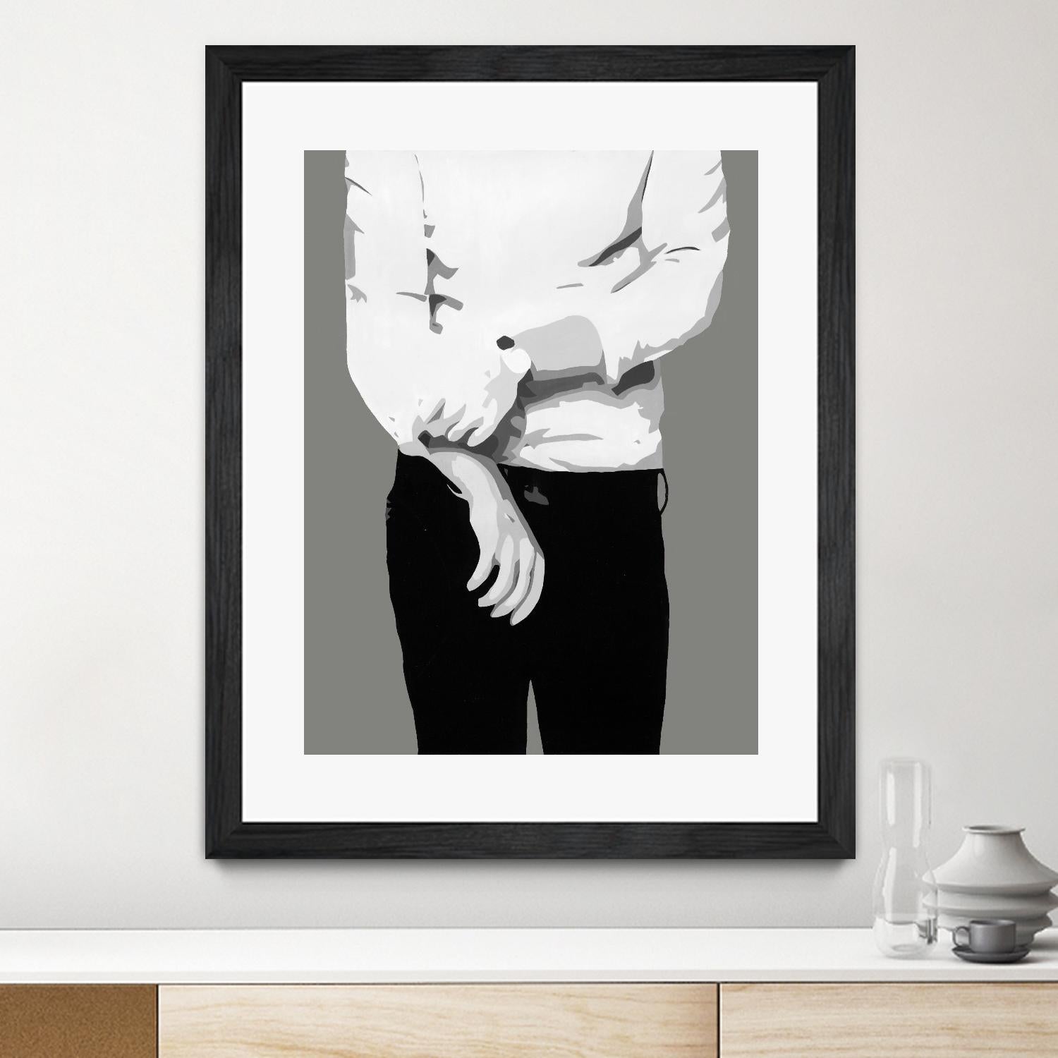 Mr.Right black and white by Beth Ann Lawson on GIANT ART - white black & white black pants