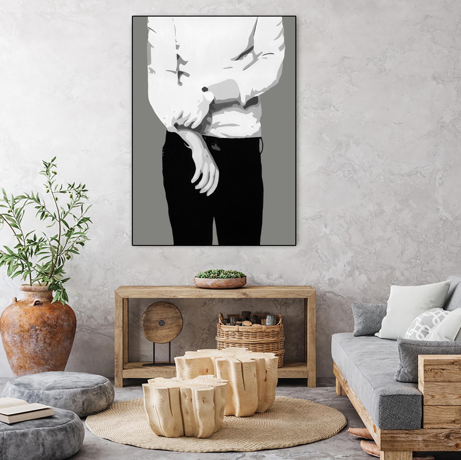 Mr.Right black and white by Beth Ann Lawson on GIANT ART - white black & white black pants