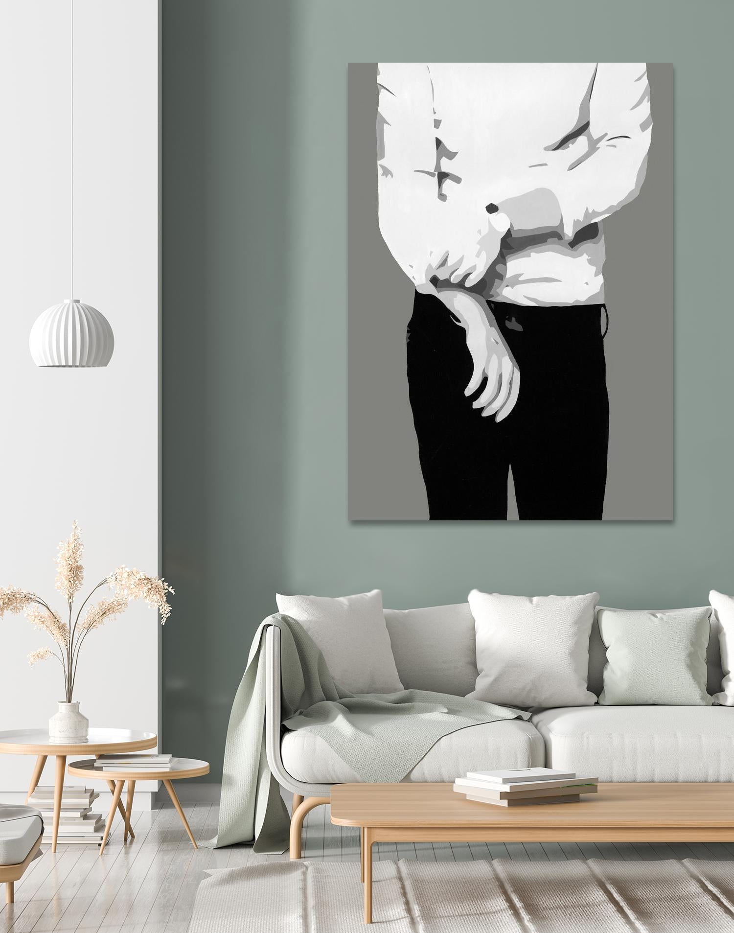 Mr.Right black and white by Beth Ann Lawson on GIANT ART - white black & white black pants