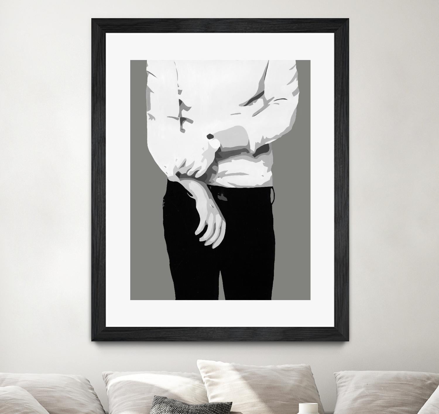 Mr.Right black and white by Beth Ann Lawson on GIANT ART - white black & white black pants