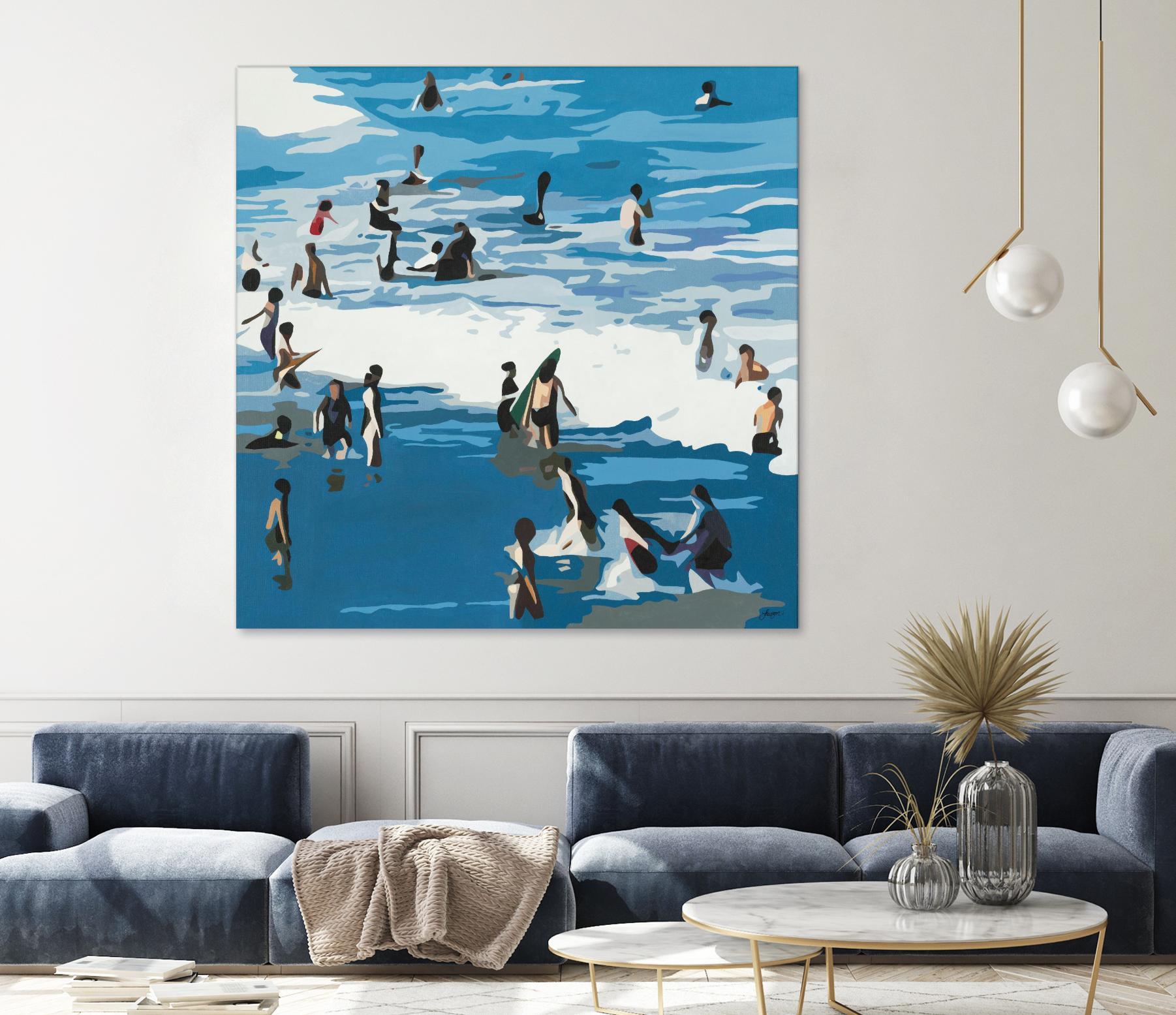 Surf's Up by Beth Ann Lawson on GIANT ART - blues coastal waves