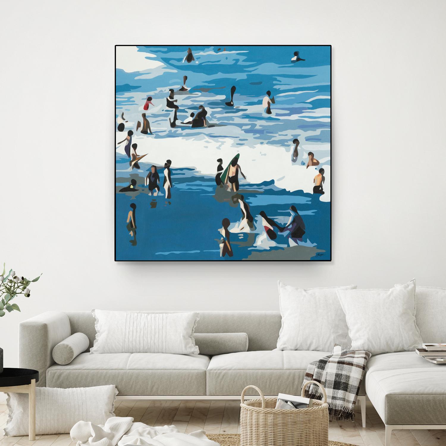 Surf's Up by Beth Ann Lawson on GIANT ART - blues coastal waves