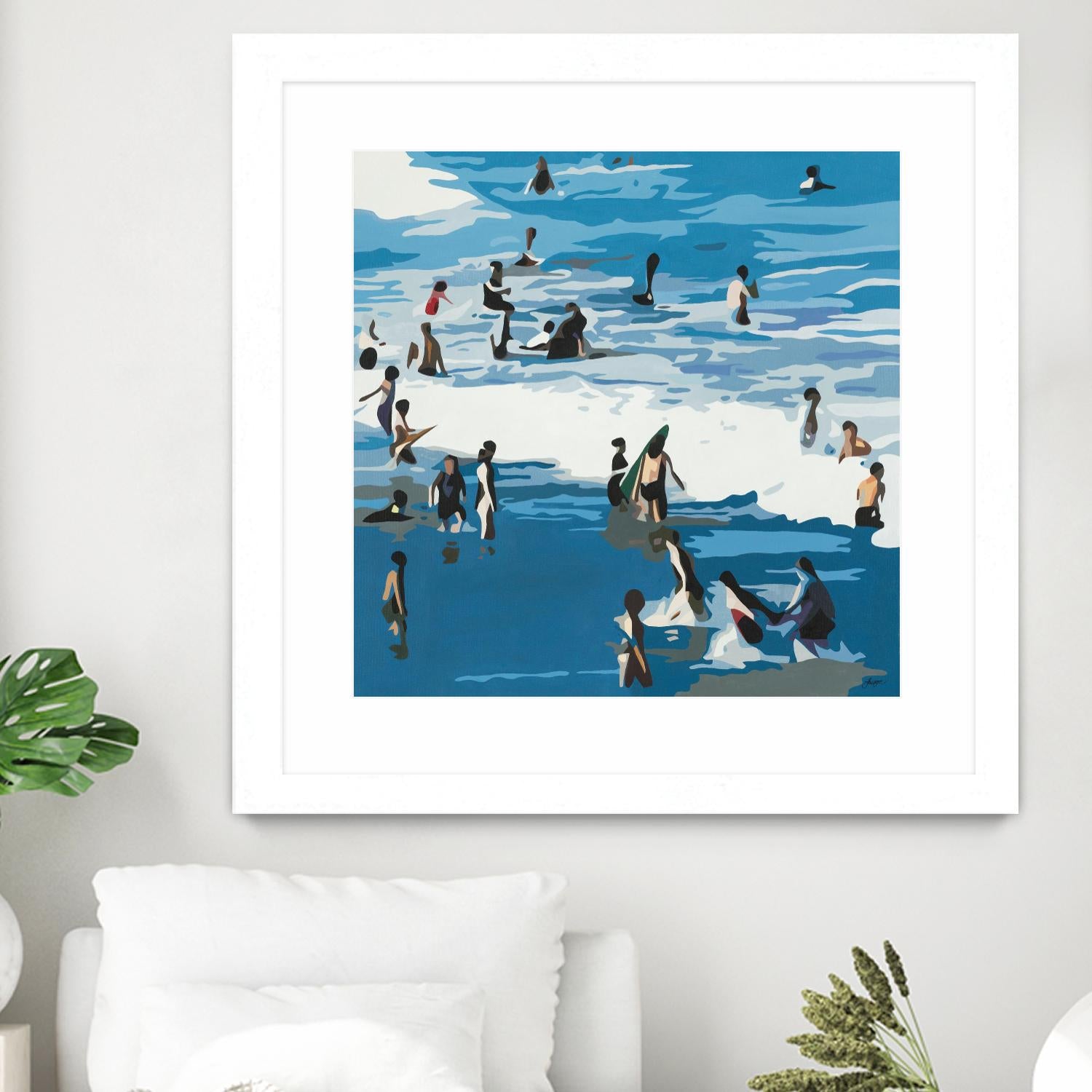 Surf's Up by Beth Ann Lawson on GIANT ART - blues coastal waves