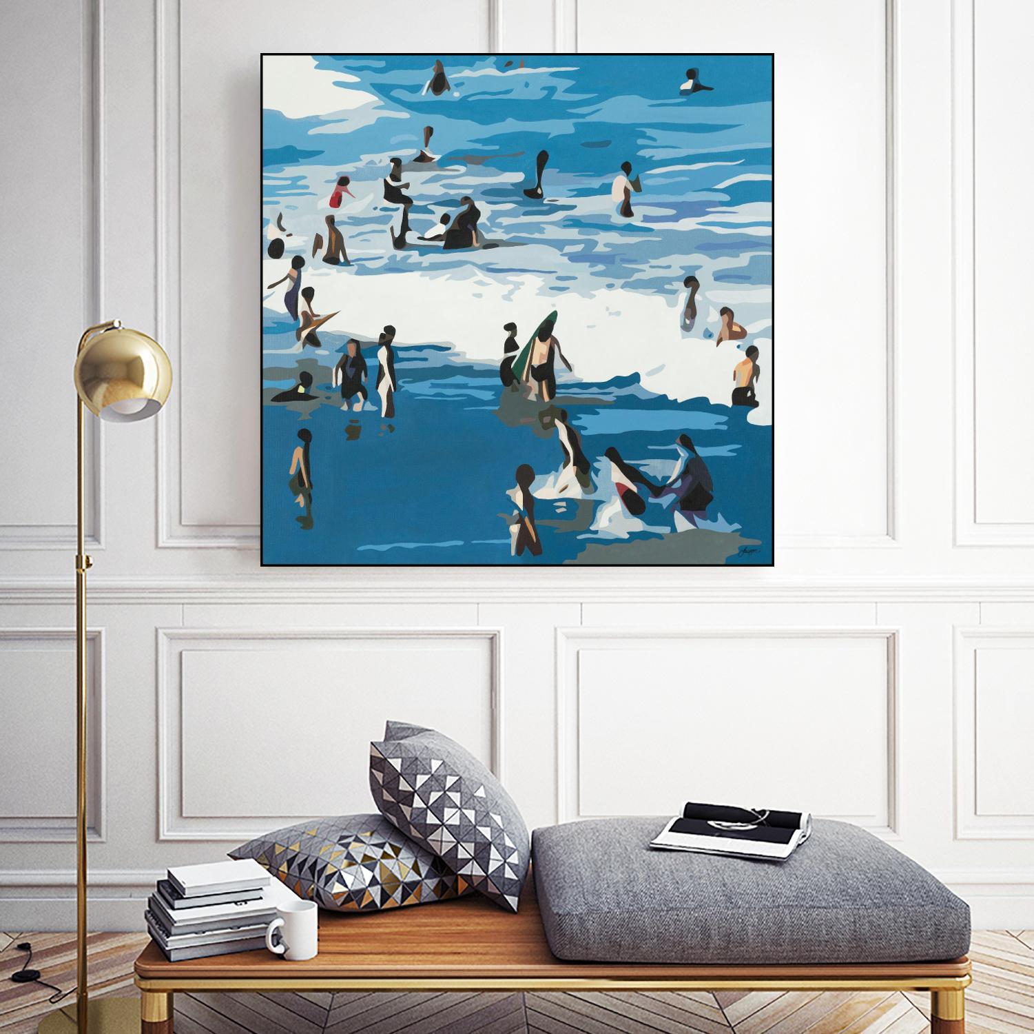 Surf's Up by Beth Ann Lawson on GIANT ART - blues coastal waves