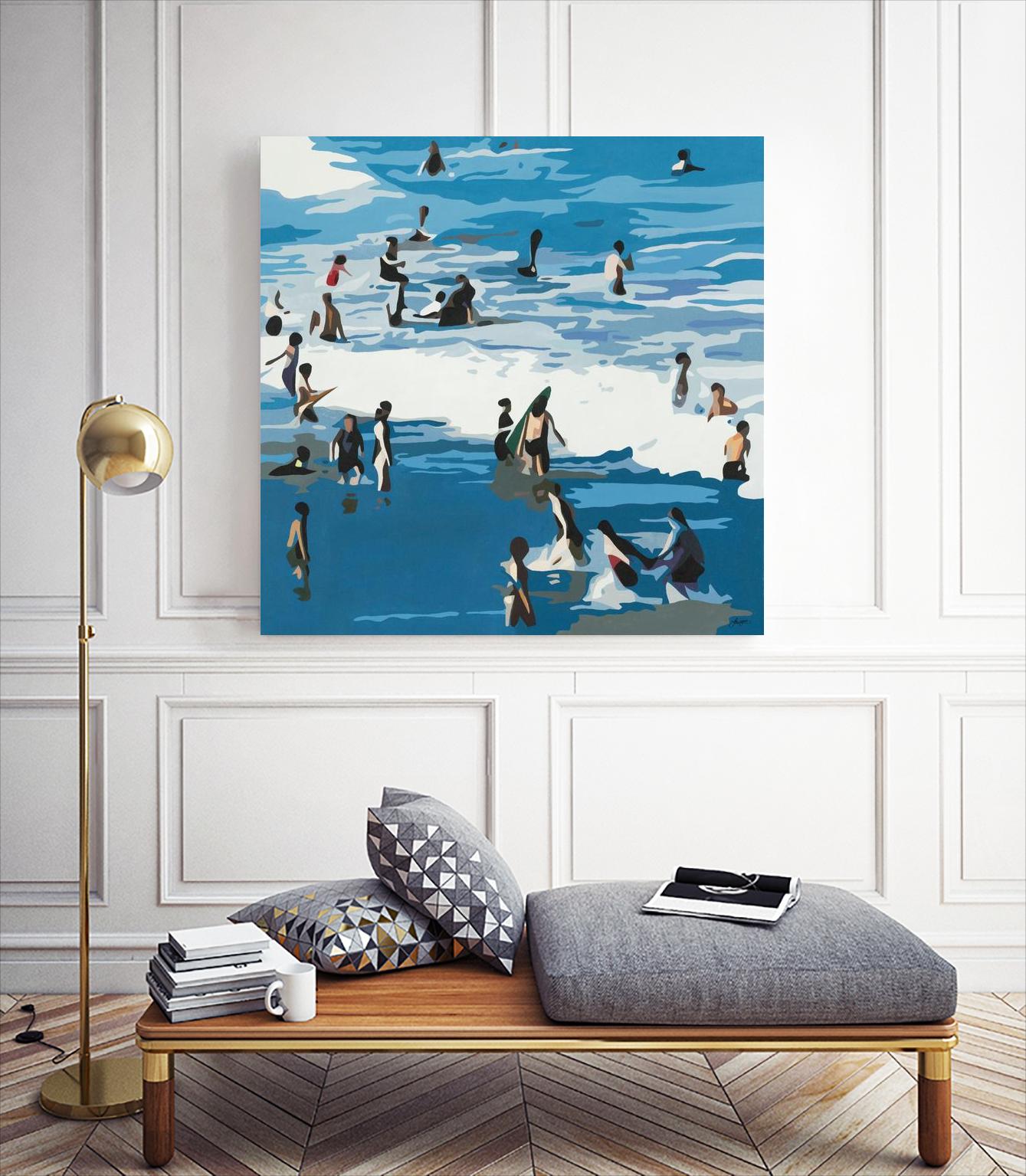 Surf's Up by Beth Ann Lawson on GIANT ART - blues coastal waves