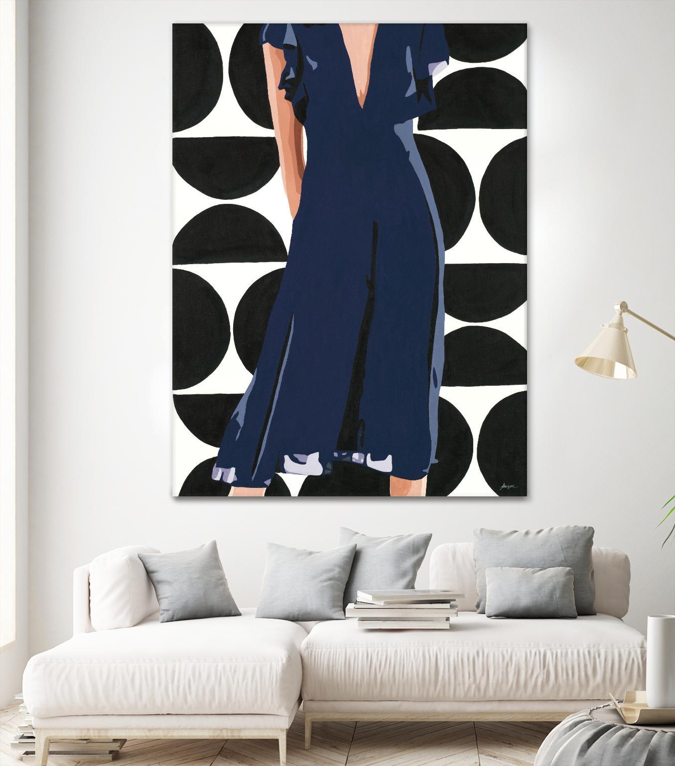 Ms. Thing In Navy by Beth Ann Lawson on GIANT ART - blues figurative woman