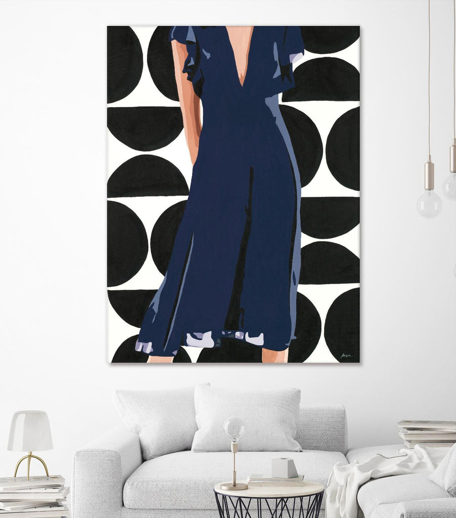 Ms. Thing In Navy by Beth Ann Lawson on GIANT ART - blues figurative woman