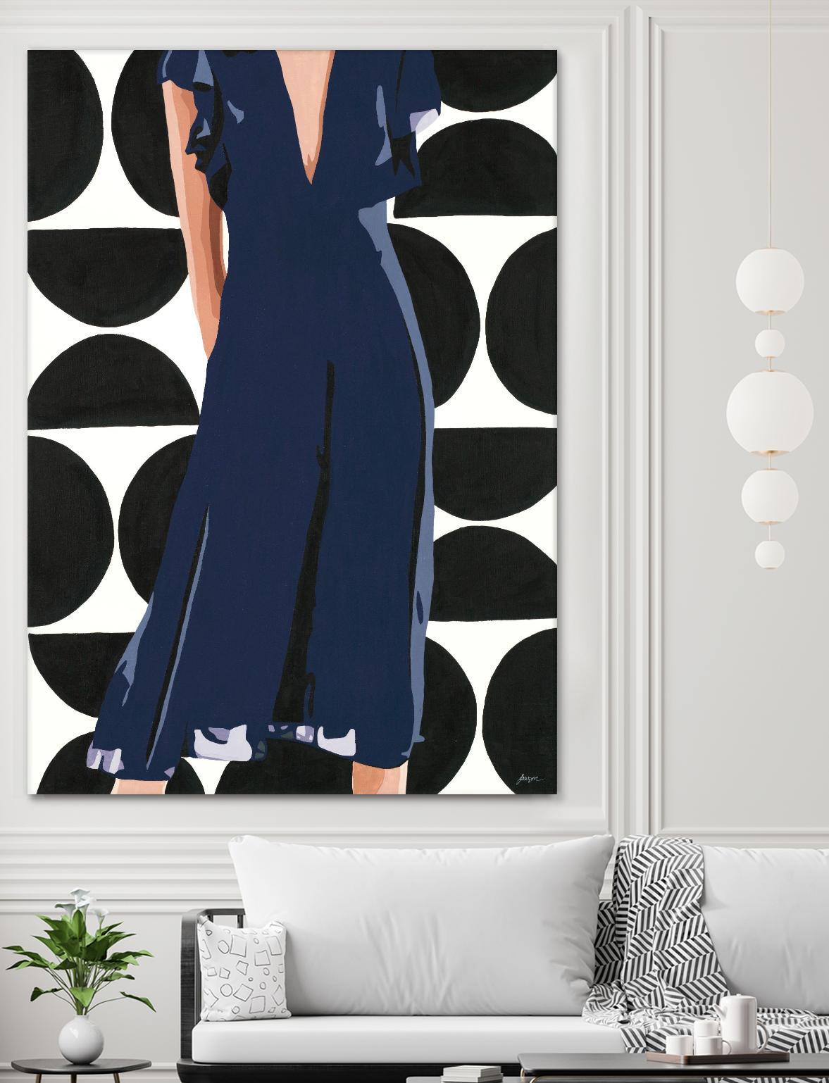Ms. Thing In Navy by Beth Ann Lawson on GIANT ART - blues figurative woman
