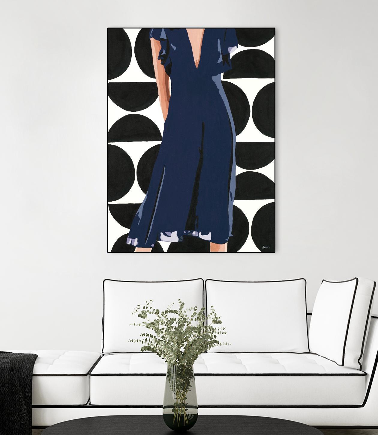 Ms. Thing In Navy by Beth Ann Lawson on GIANT ART - blues figurative woman