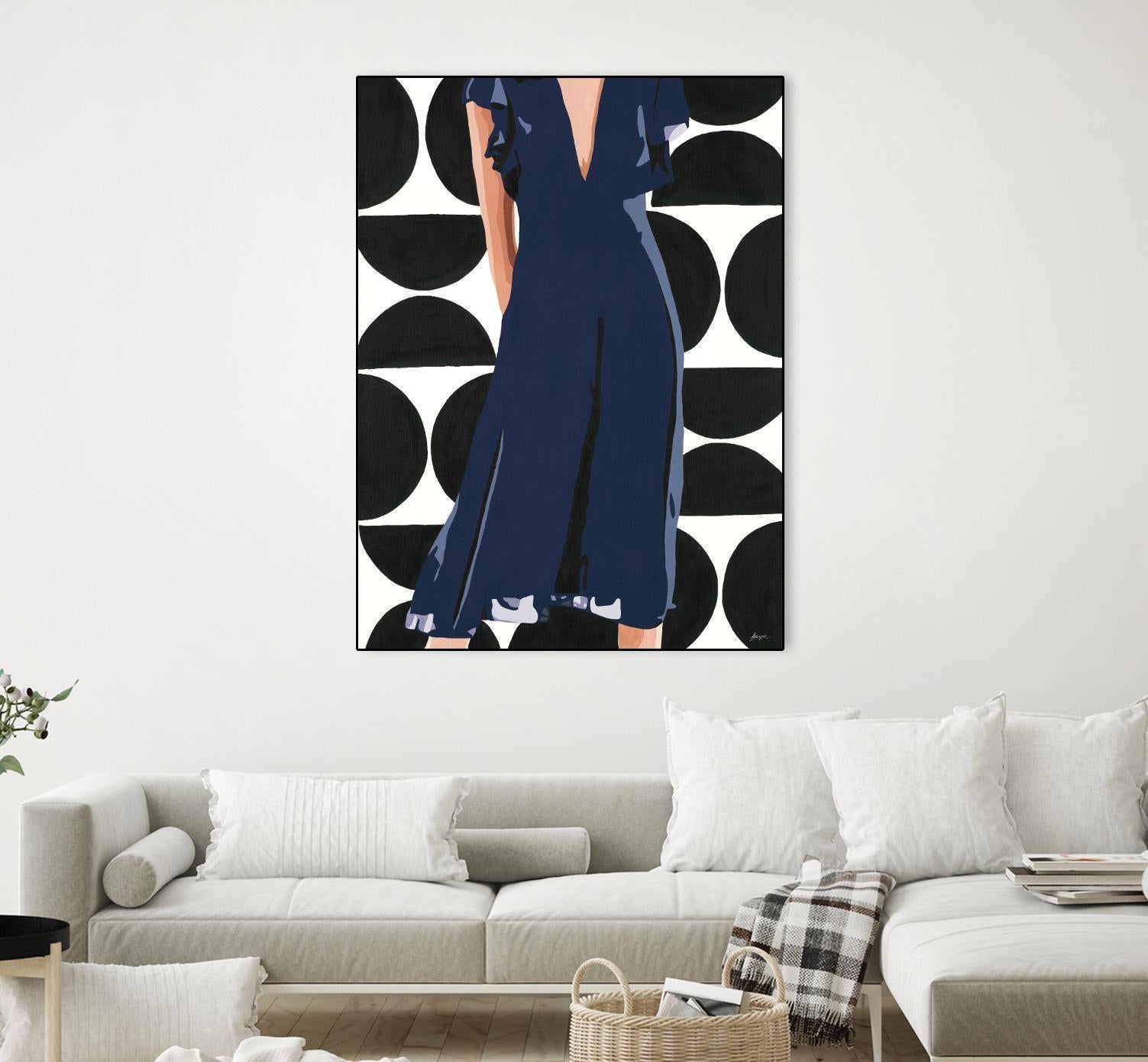 Ms. Thing In Navy by Beth Ann Lawson on GIANT ART - blues figurative woman