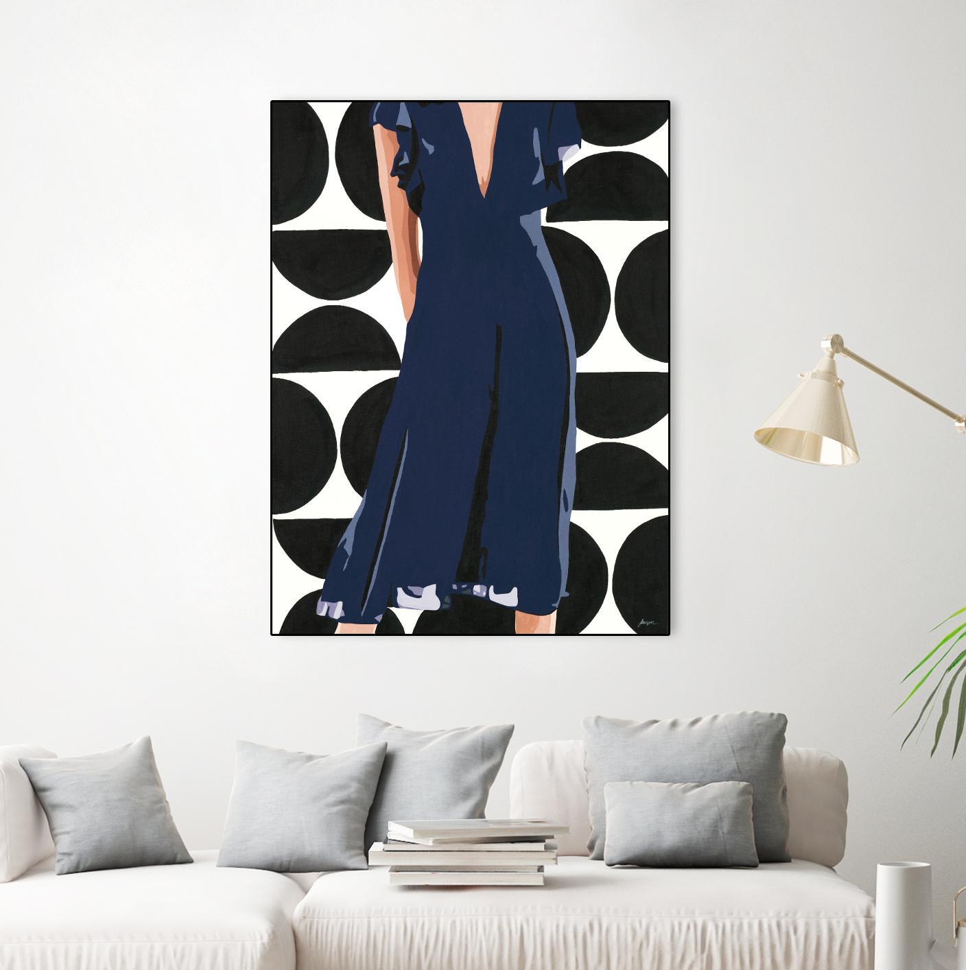 Ms. Thing In Navy by Beth Ann Lawson on GIANT ART - blues figurative woman