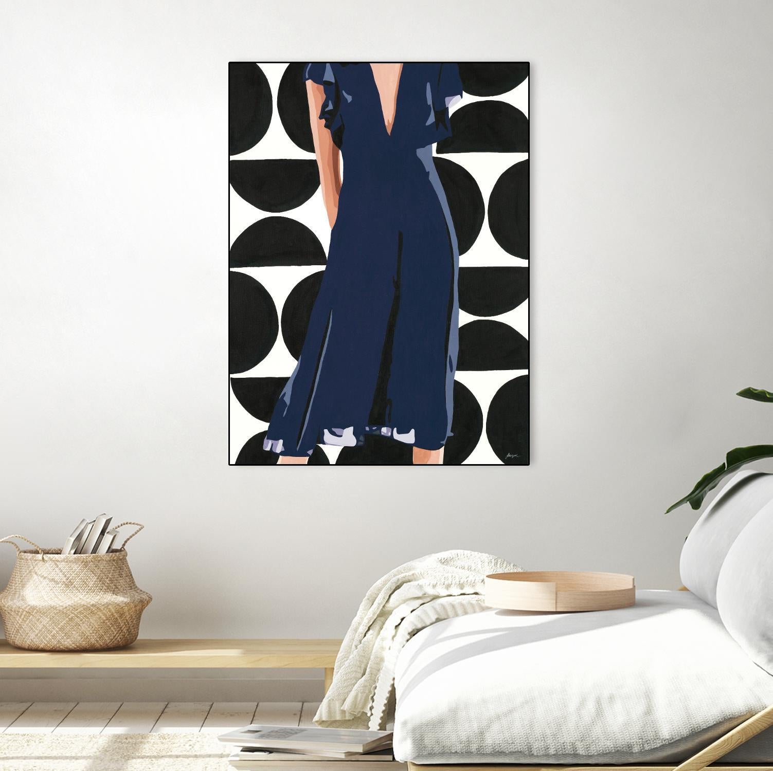 Ms. Thing In Navy by Beth Ann Lawson on GIANT ART - blues figurative woman