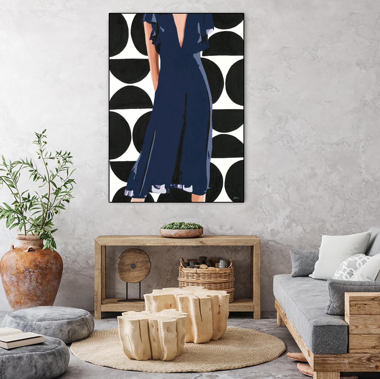 Ms. Thing In Navy by Beth Ann Lawson on GIANT ART - blues figurative woman
