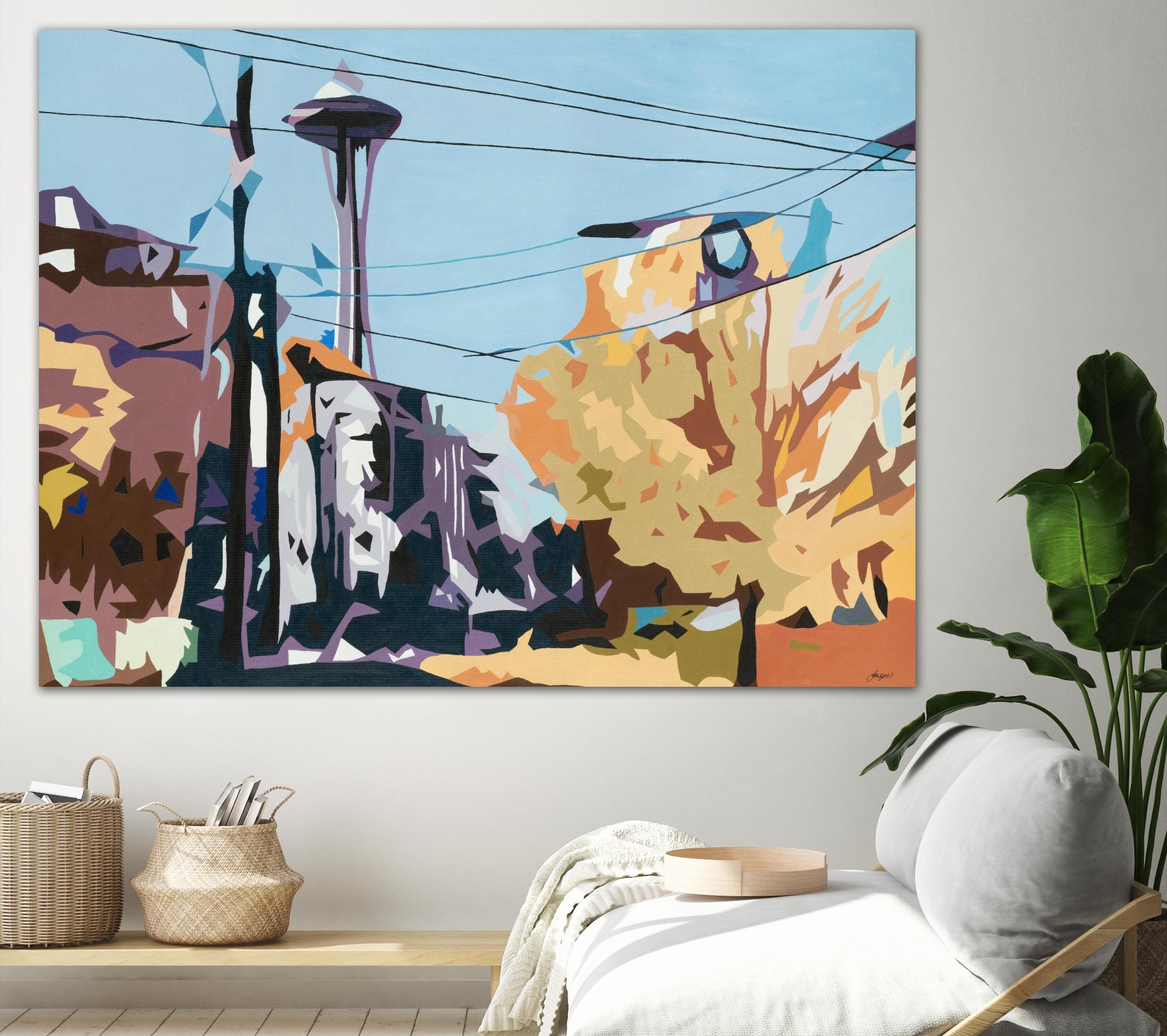 Eye Of The Needle by Beth Ann Lawson on GIANT ART - blues cityscapes space needle