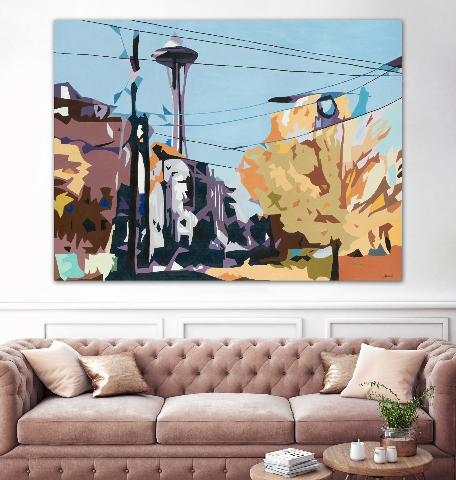 Eye Of The Needle by Beth Ann Lawson on GIANT ART - blues cityscapes space needle