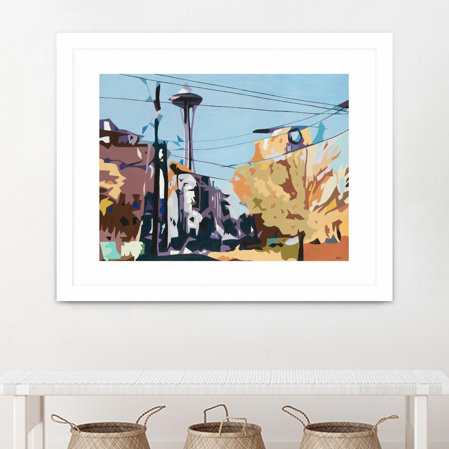 Eye Of The Needle by Beth Ann Lawson on GIANT ART - blues cityscapes space needle