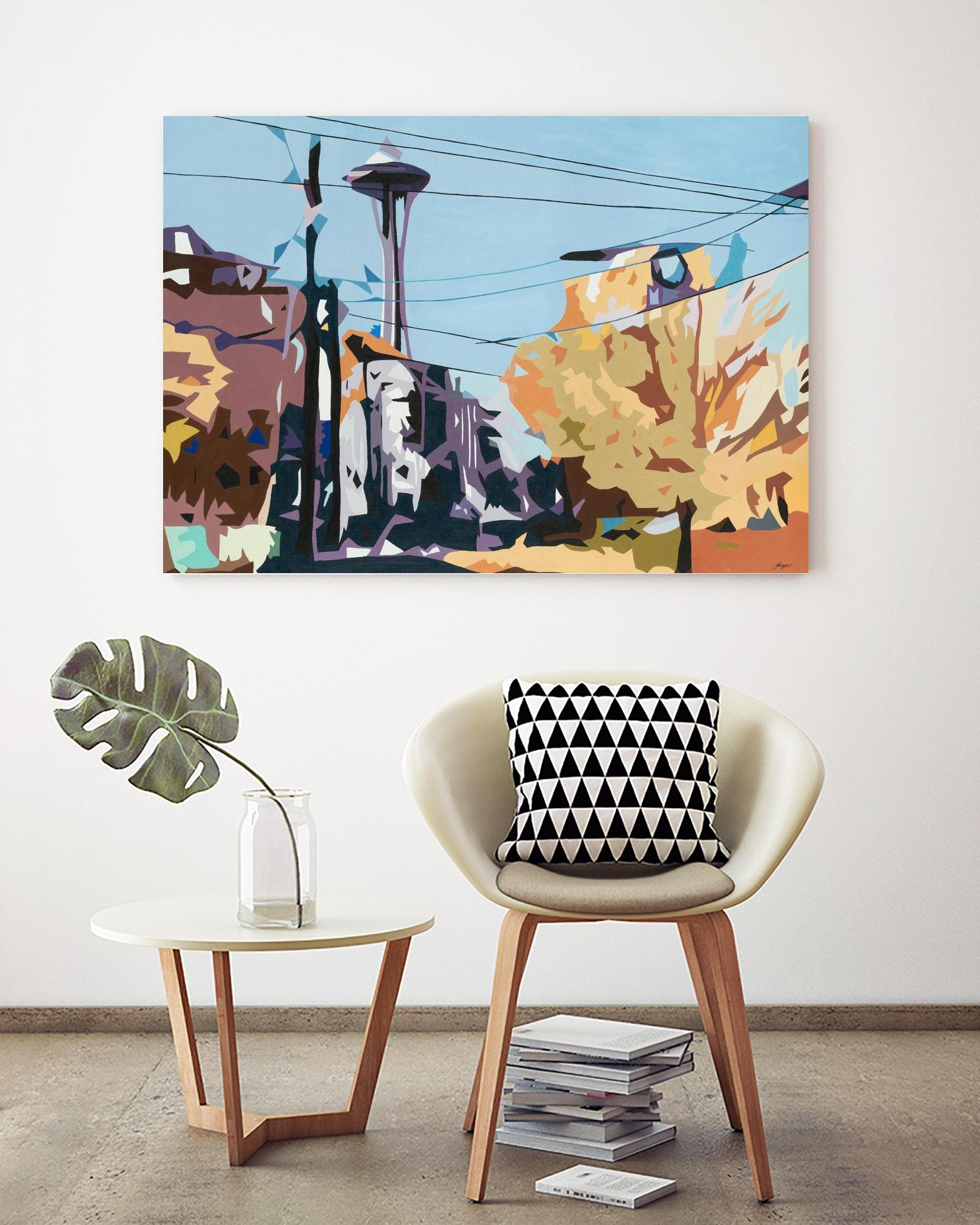 Eye Of The Needle by Beth Ann Lawson on GIANT ART - blues cityscapes space needle