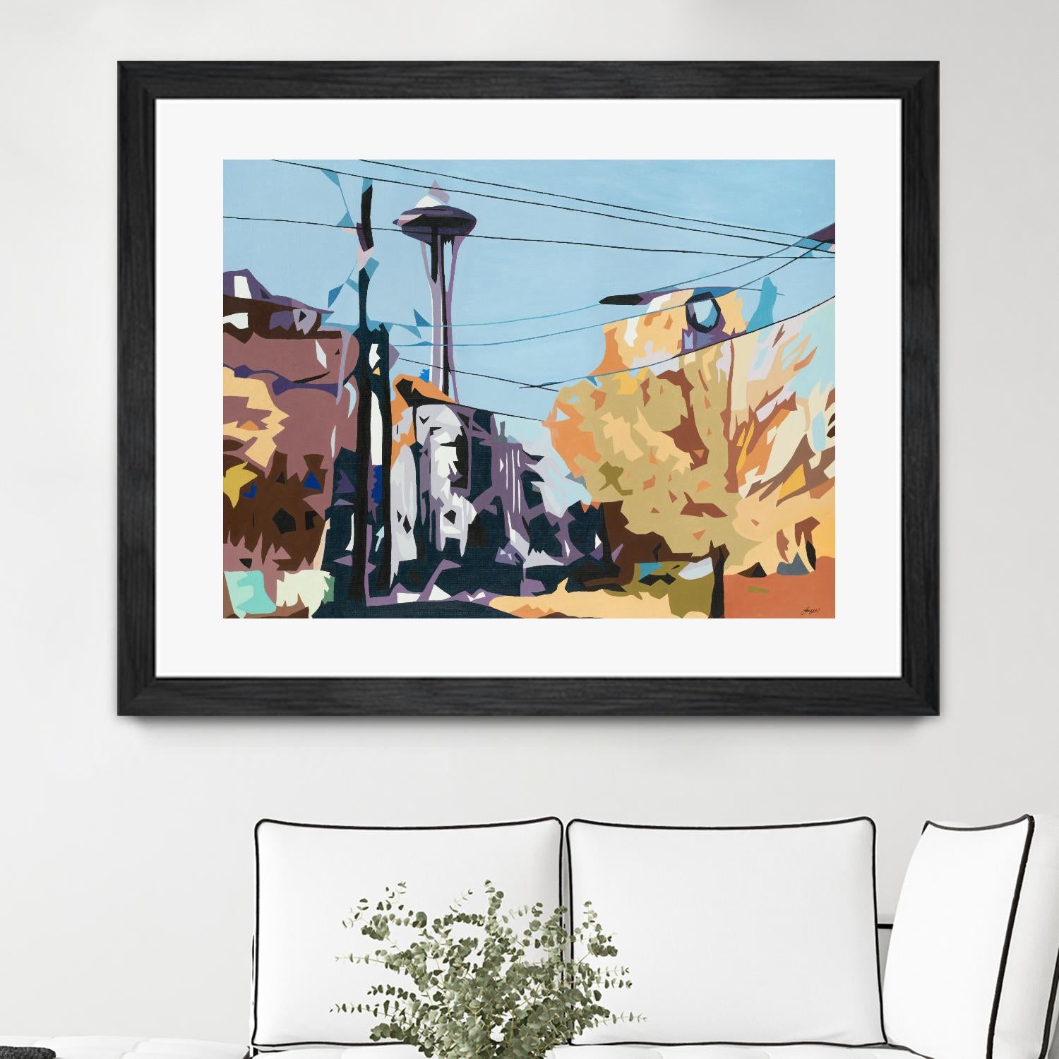 Eye Of The Needle by Beth Ann Lawson on GIANT ART - blues cityscapes space needle