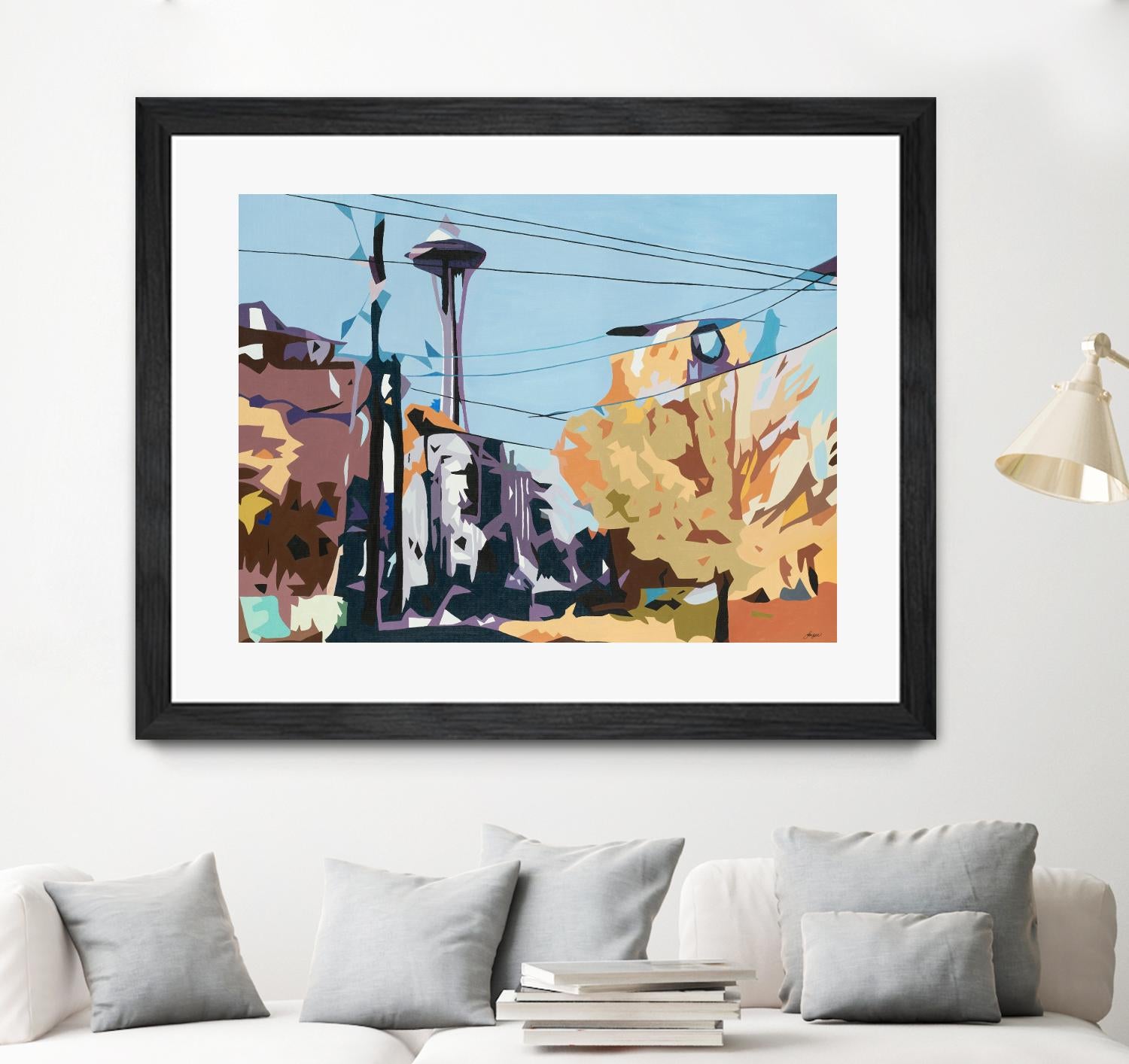 Eye Of The Needle by Beth Ann Lawson on GIANT ART - blues cityscapes space needle