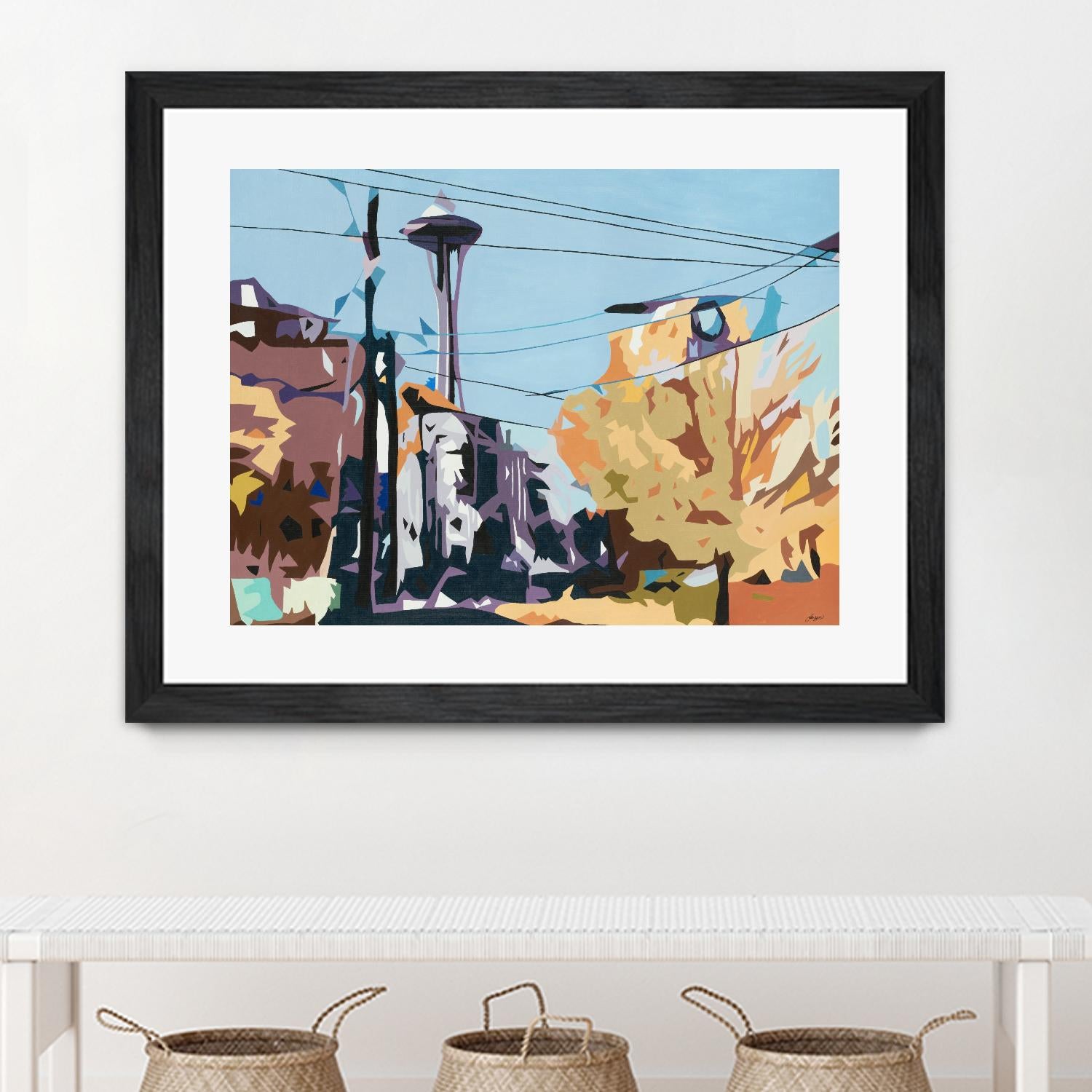 Eye Of The Needle by Beth Ann Lawson on GIANT ART - blues cityscapes space needle