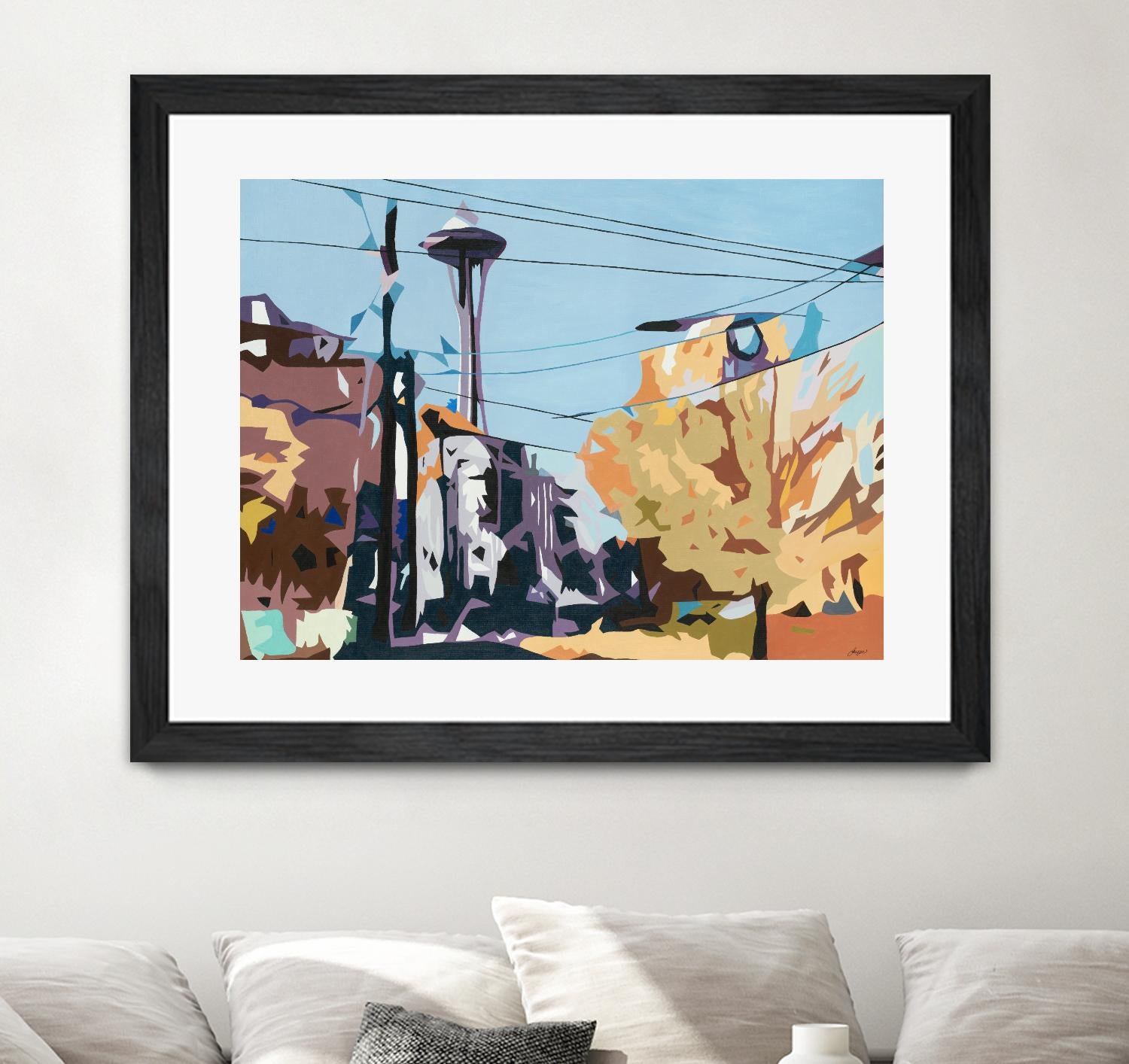 Eye Of The Needle by Beth Ann Lawson on GIANT ART - blues cityscapes space needle