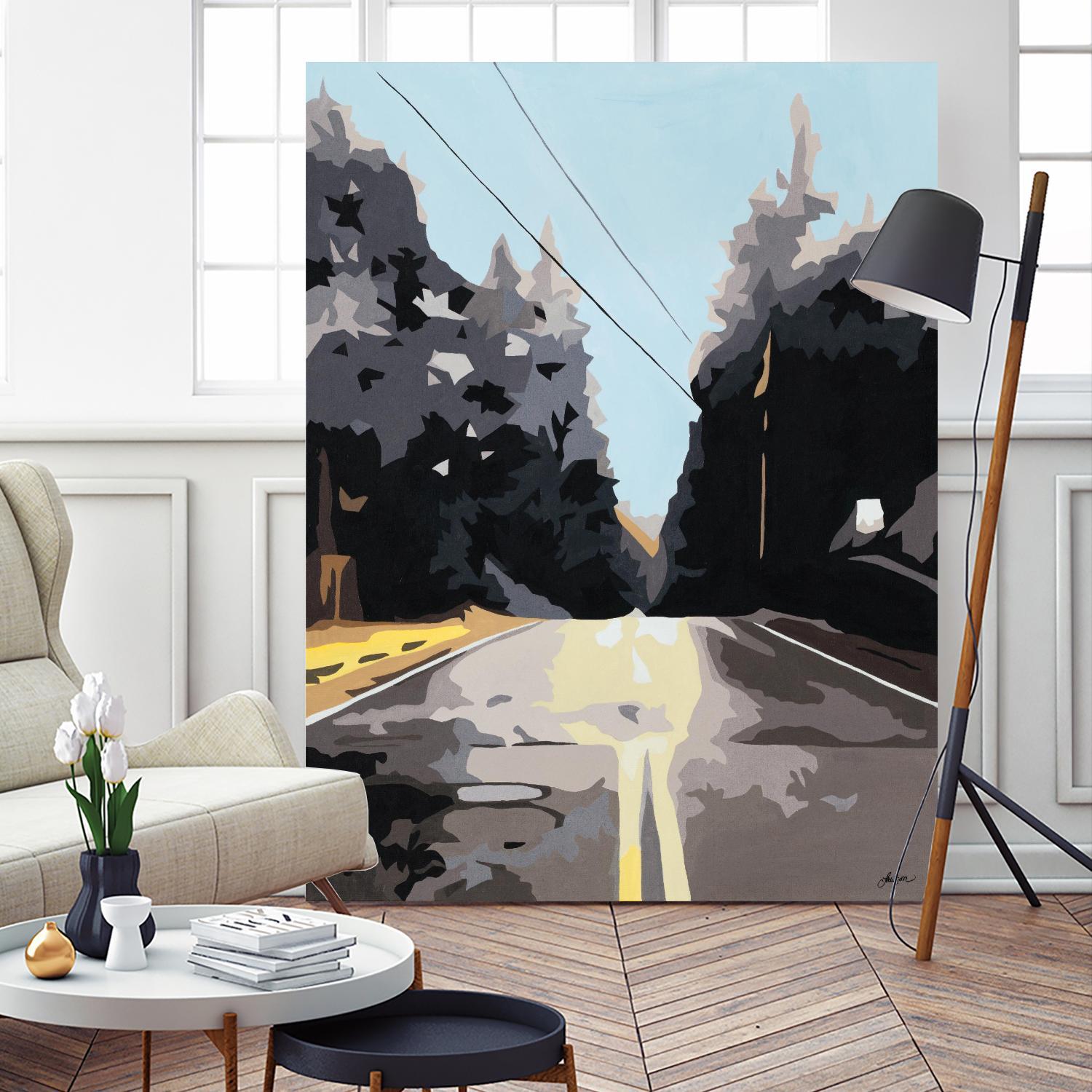 The Road Less Traveled by Beth Ann Lawson on GIANT ART - black scenic street