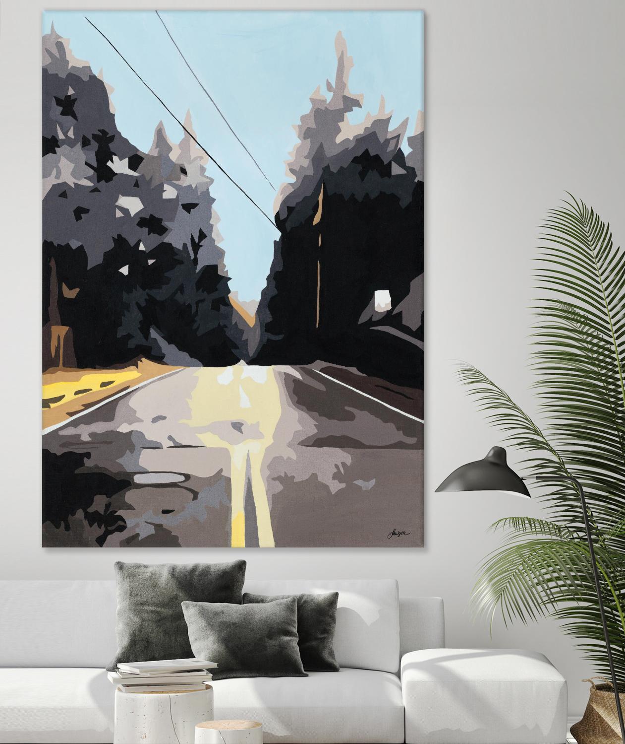 The Road Less Traveled by Beth Ann Lawson on GIANT ART - black scenic street