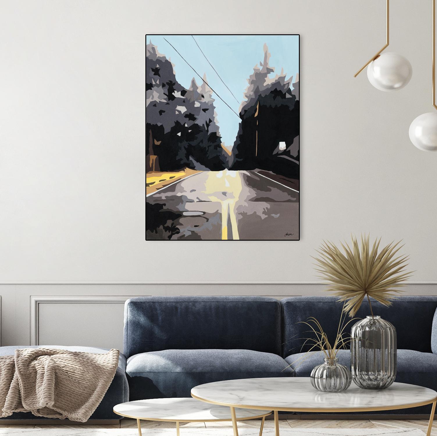 The Road Less Traveled by Beth Ann Lawson on GIANT ART - black scenic street