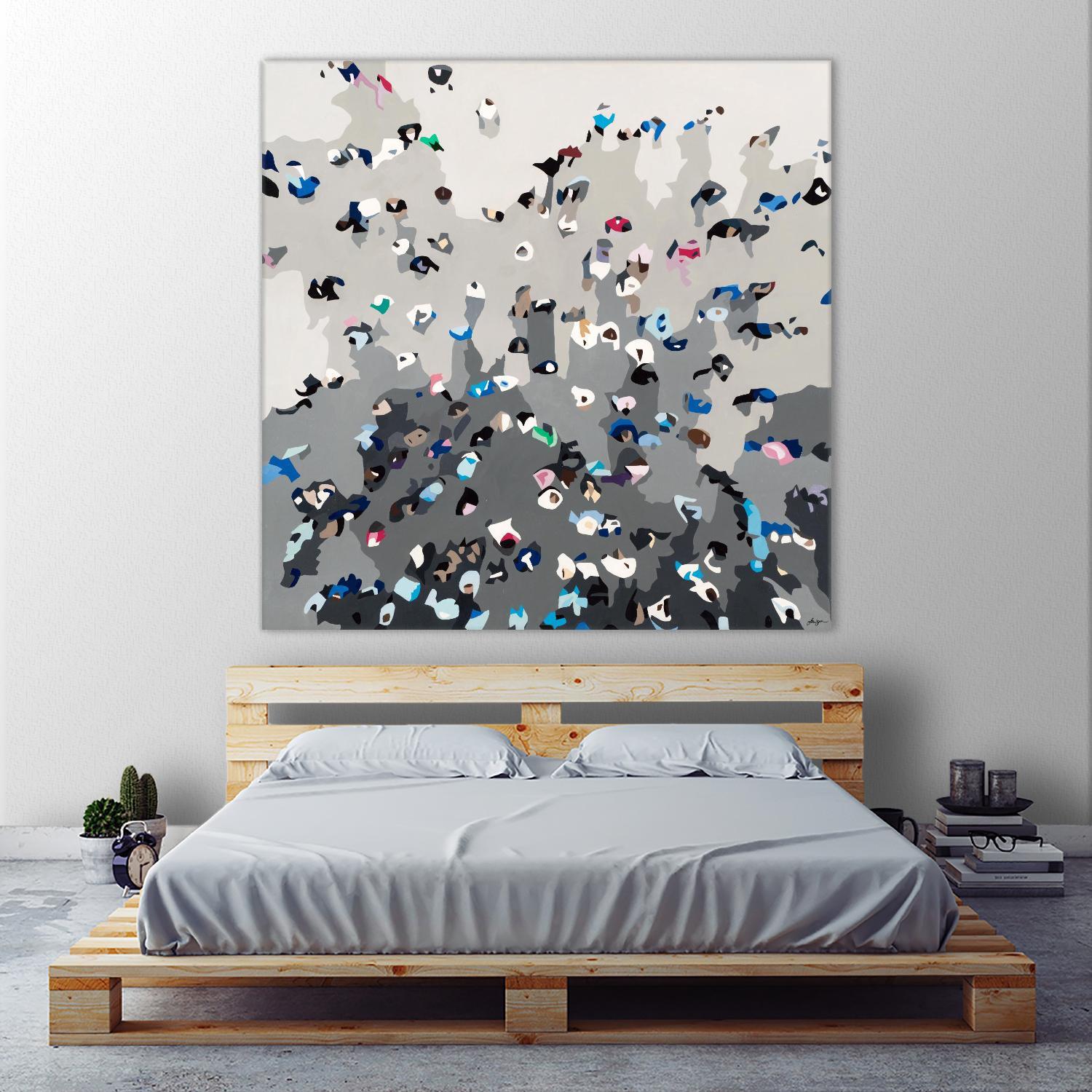 Crowd Sourcing by Beth Ann Lawson on GIANT ART - grays figurative crowd