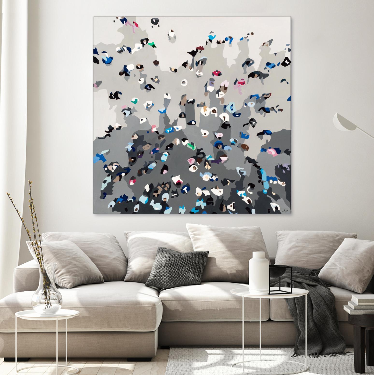 Crowd Sourcing by Beth Ann Lawson on GIANT ART - grays figurative crowd