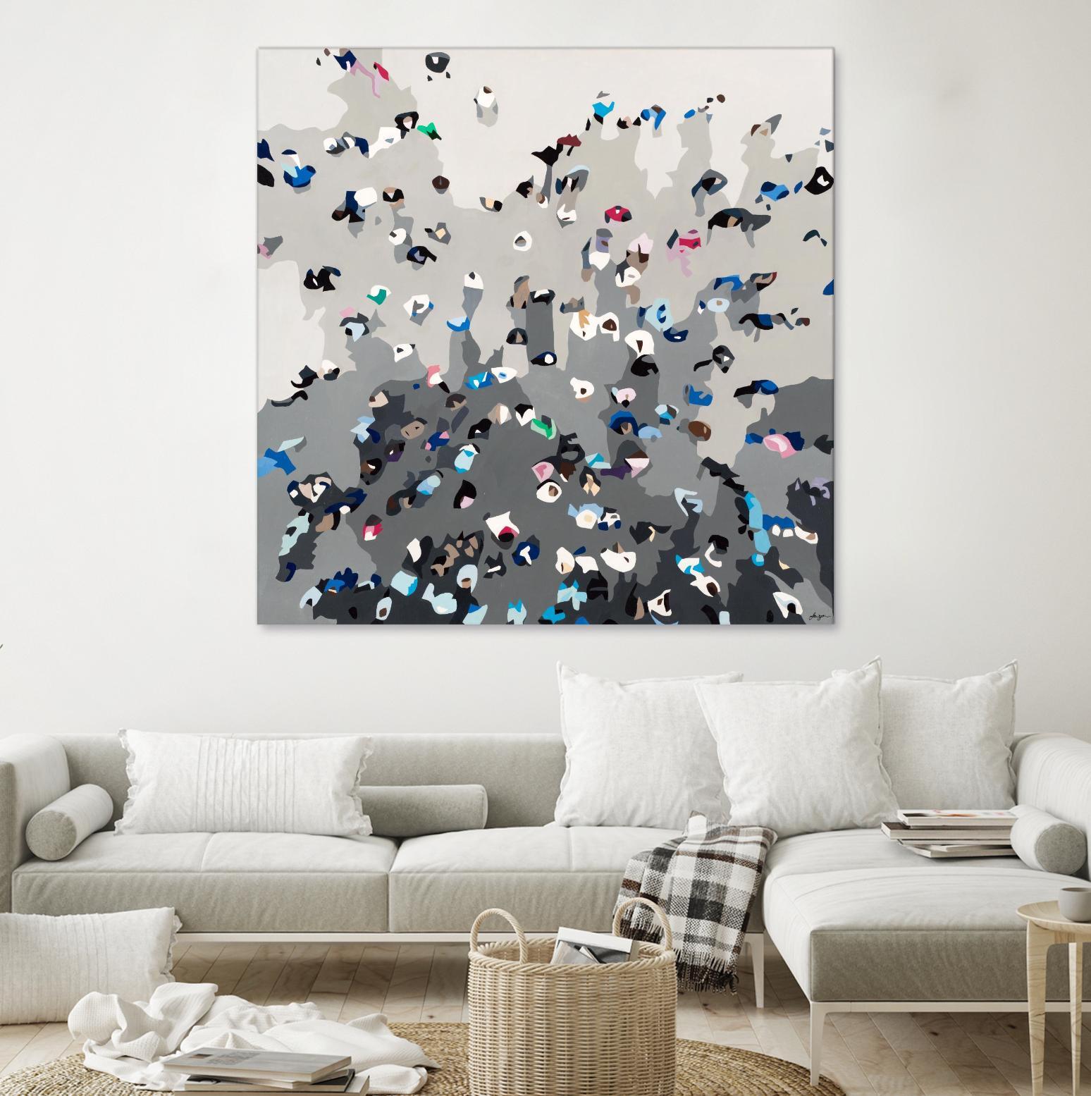 Crowd Sourcing by Beth Ann Lawson on GIANT ART - grays figurative crowd