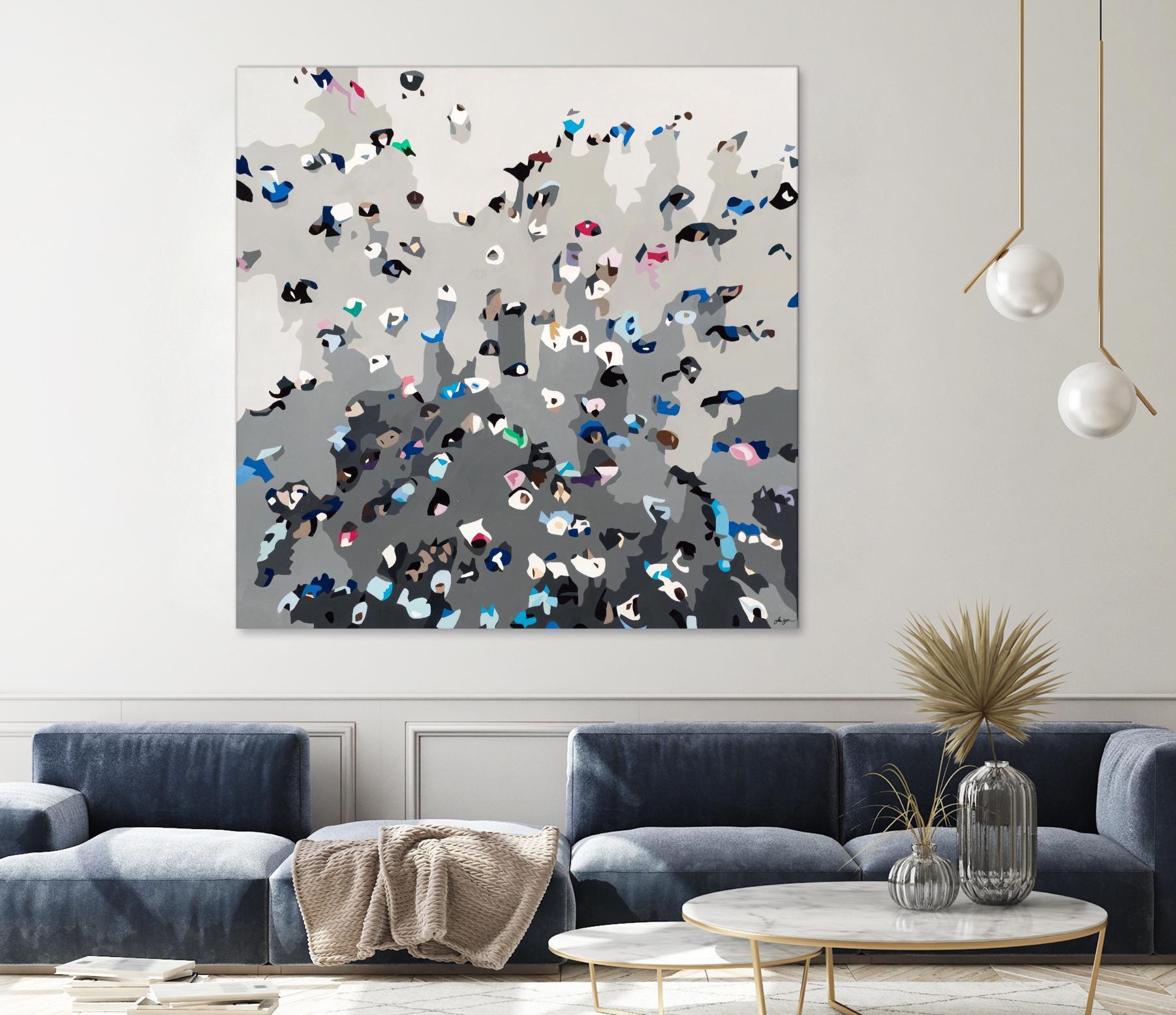 Crowd Sourcing by Beth Ann Lawson on GIANT ART - grays figurative crowd