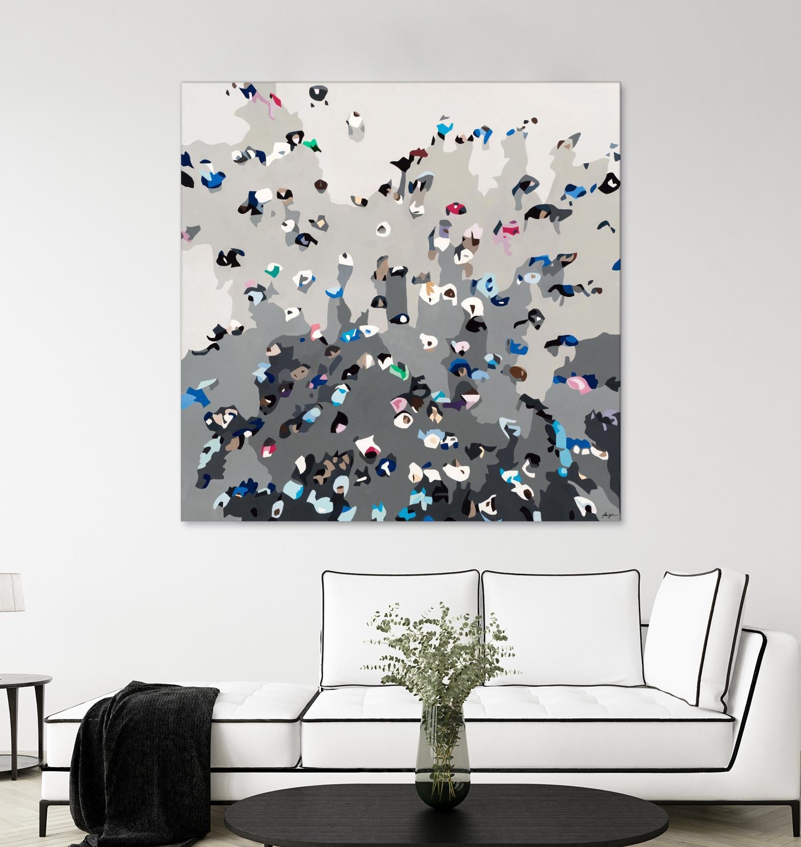 Crowd Sourcing by Beth Ann Lawson on GIANT ART - grays figurative crowd