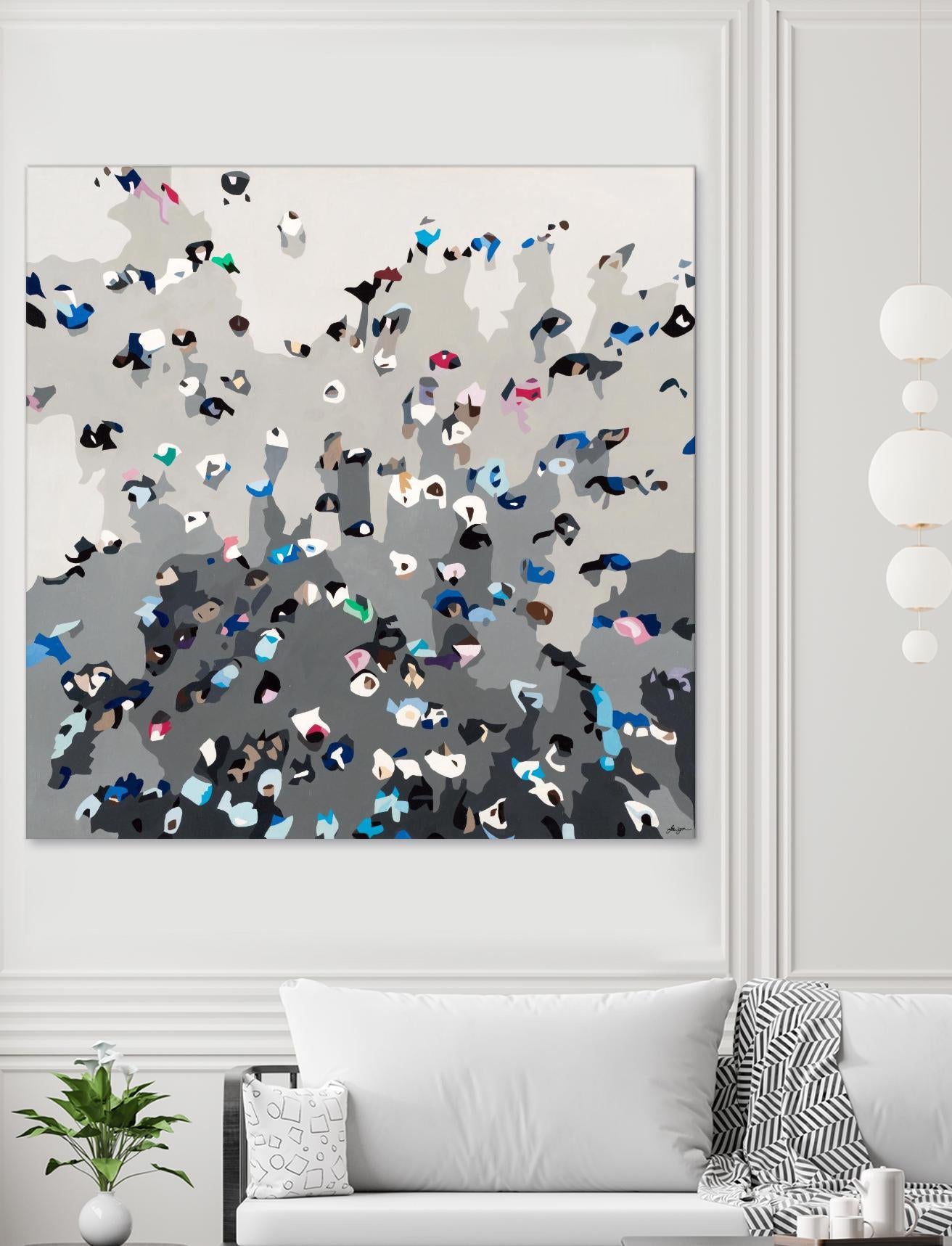 Crowd Sourcing by Beth Ann Lawson on GIANT ART - grays figurative crowd