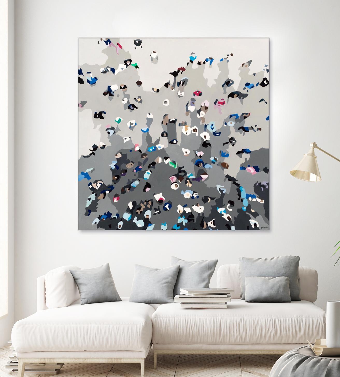 Crowd Sourcing by Beth Ann Lawson on GIANT ART - grays figurative crowd